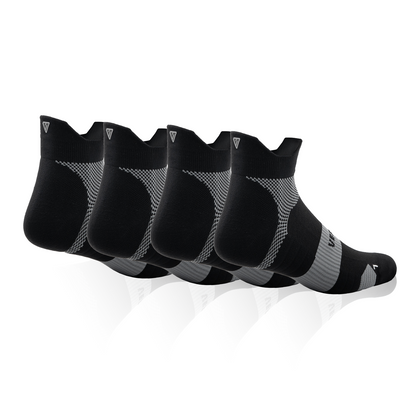 Midnight Black Running Ankle Socks Bundle (4 Pack)