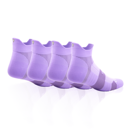 Purple Bloom Running Ankle Socks Bundle (4 Pack)