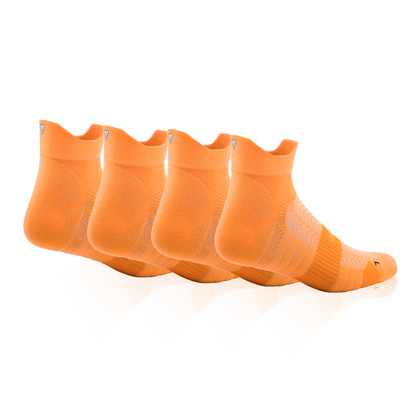 Tangerine Glow Running Ankle Socks Bundle (4 Pack)
