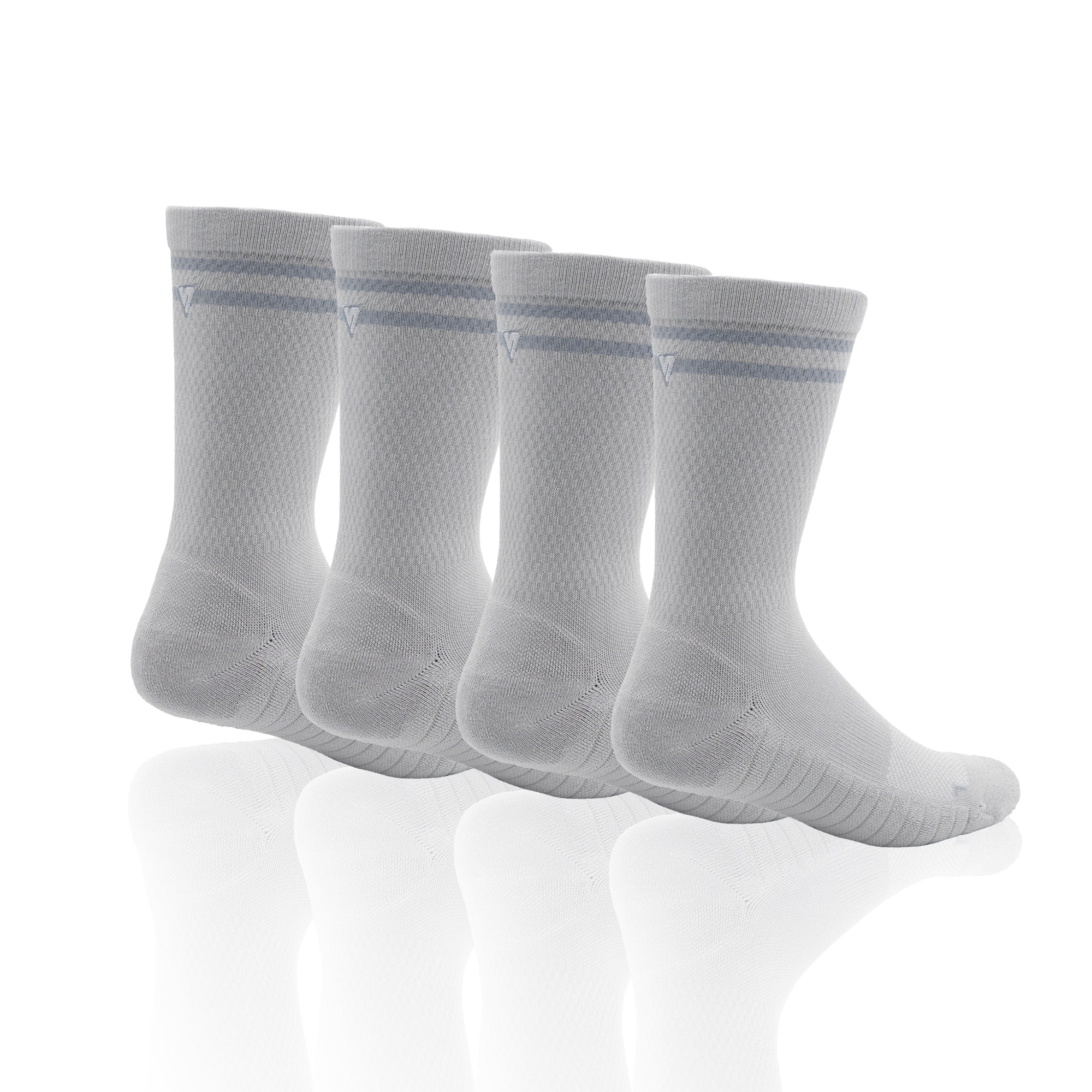 Stone Grey Lifestyle Crew Socks Bundle (4 Pack)