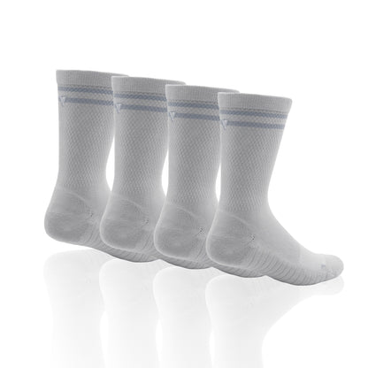 Stone Grey Lifestyle Crew Socks Bundle (4 Pack)
