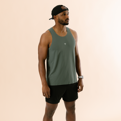 Versus Pine Green Team Collection Running Mens Singlet