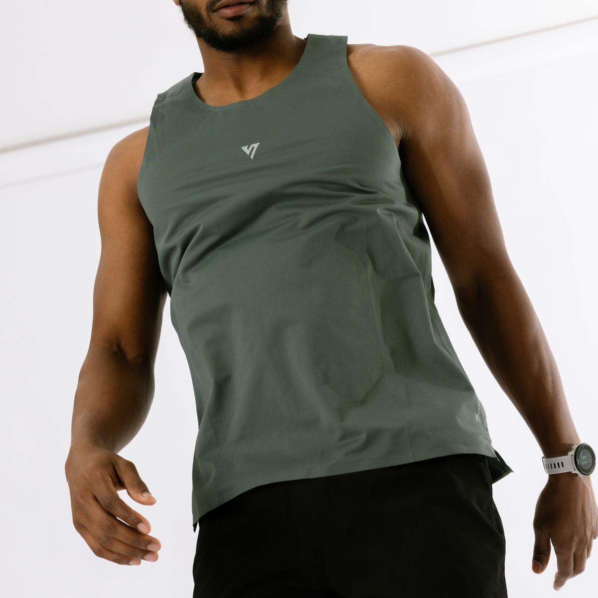 Versus Pine Green Team Collection Running Mens Singlet