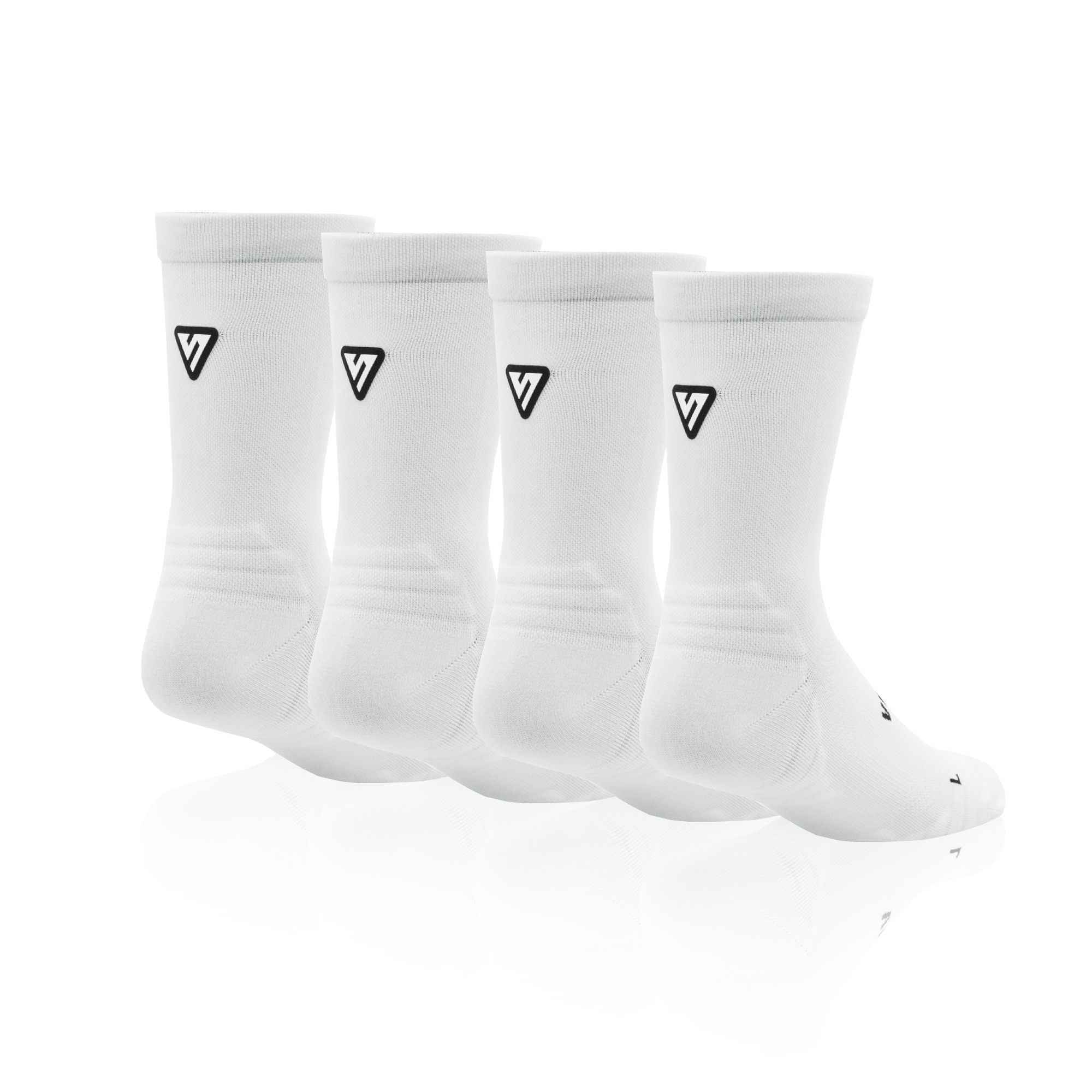 Classic White Active Crew Tab Socks Bundle (4 Pack)