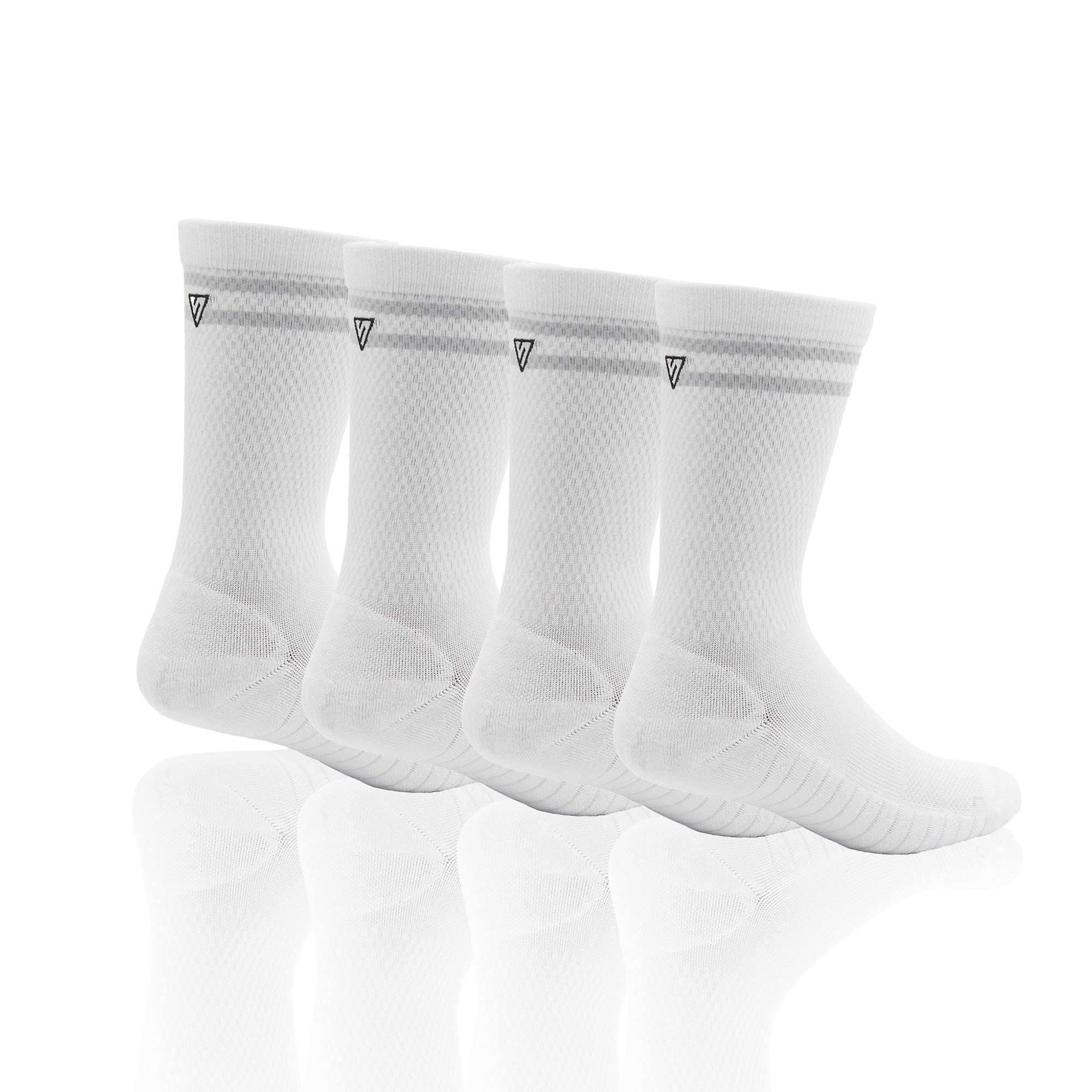 White Essential Lifestyle Crew Socks Bundle (4 Pack)