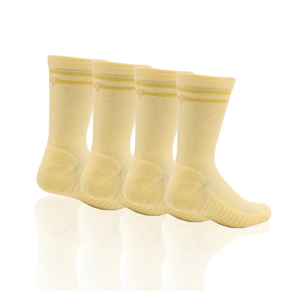 Yellow Sunbeam Lifestyle Crew Socks Bundle (4 Pack)