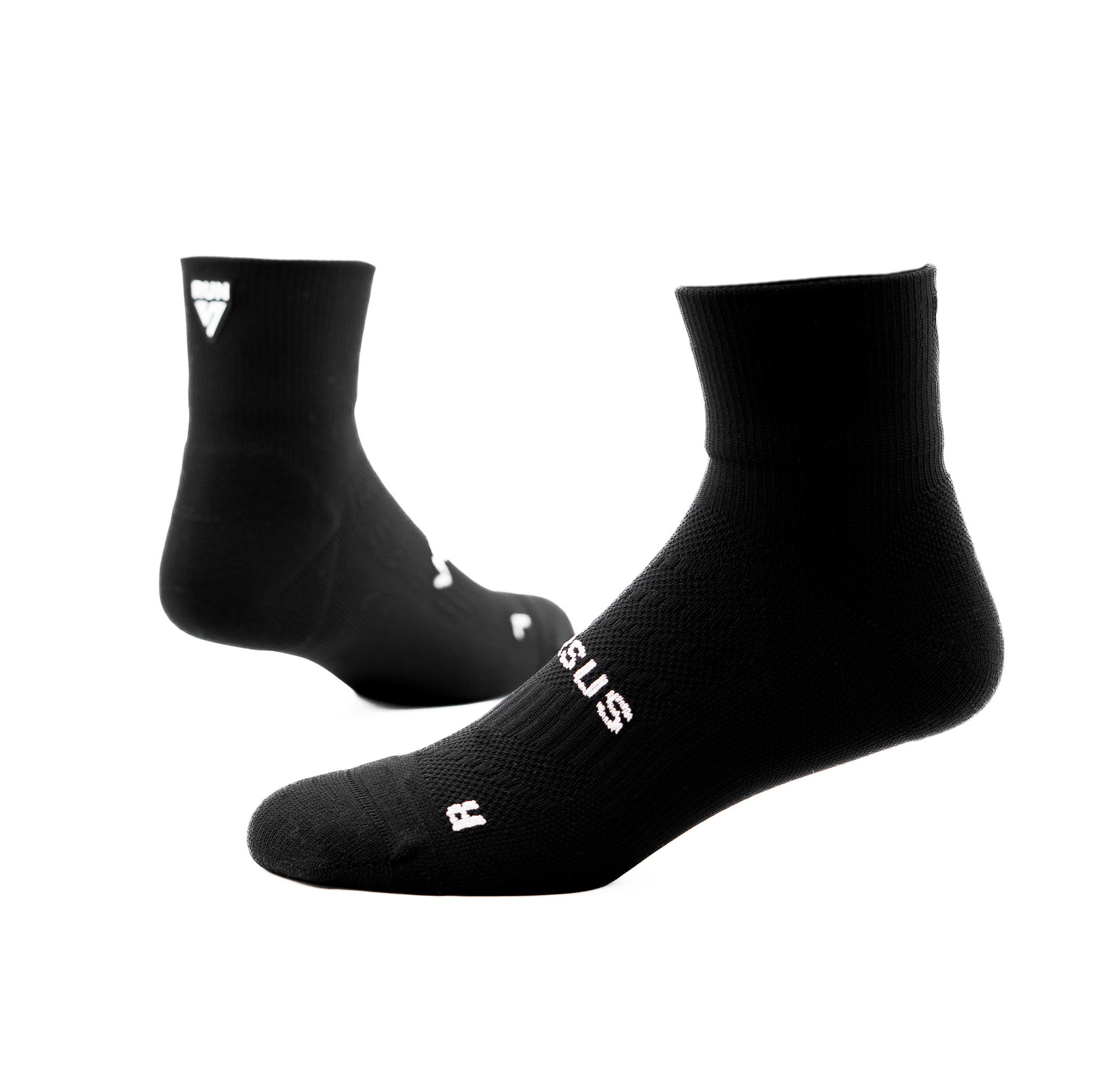 Black RUN Running Quarter Socks