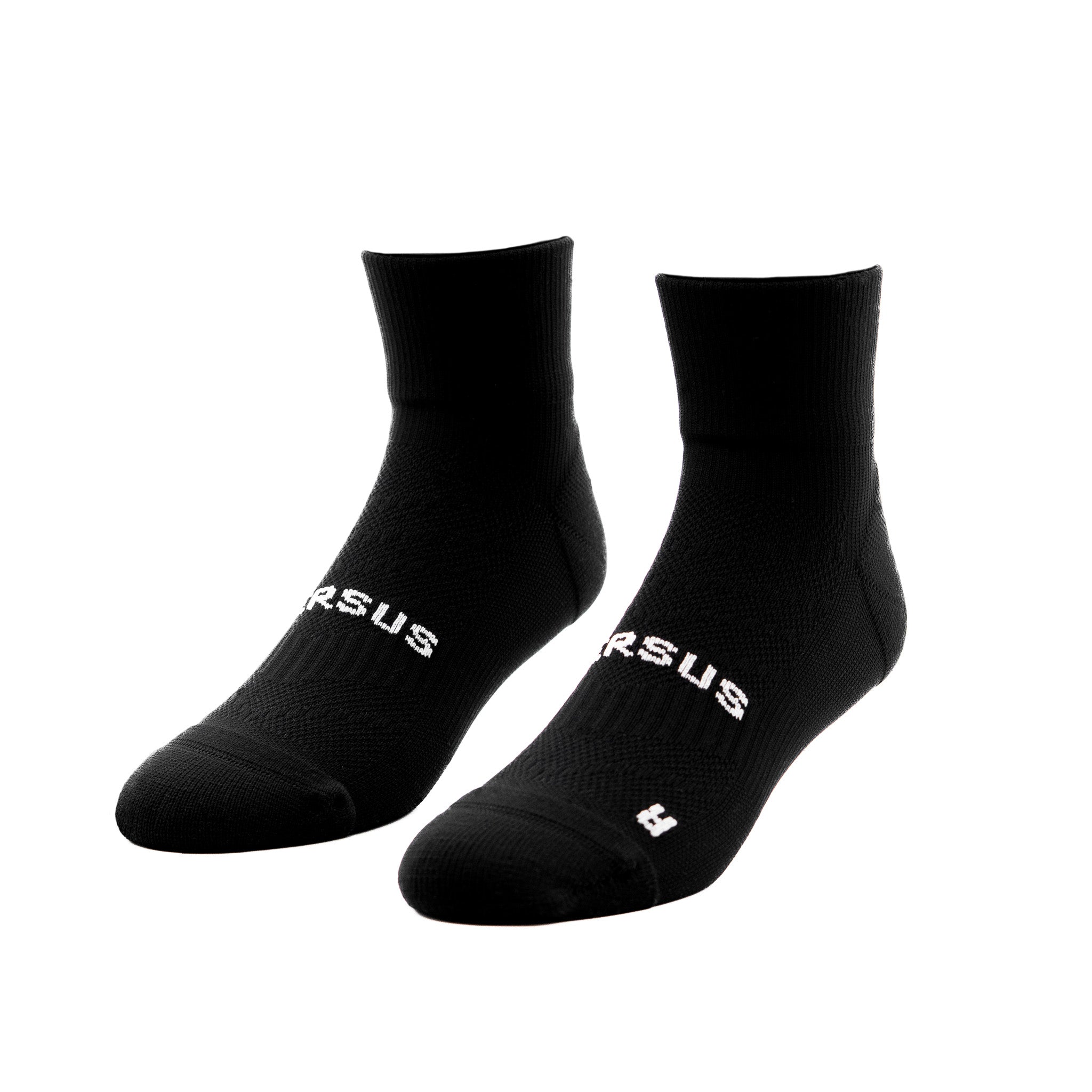 Black RUN Running Quarter Socks