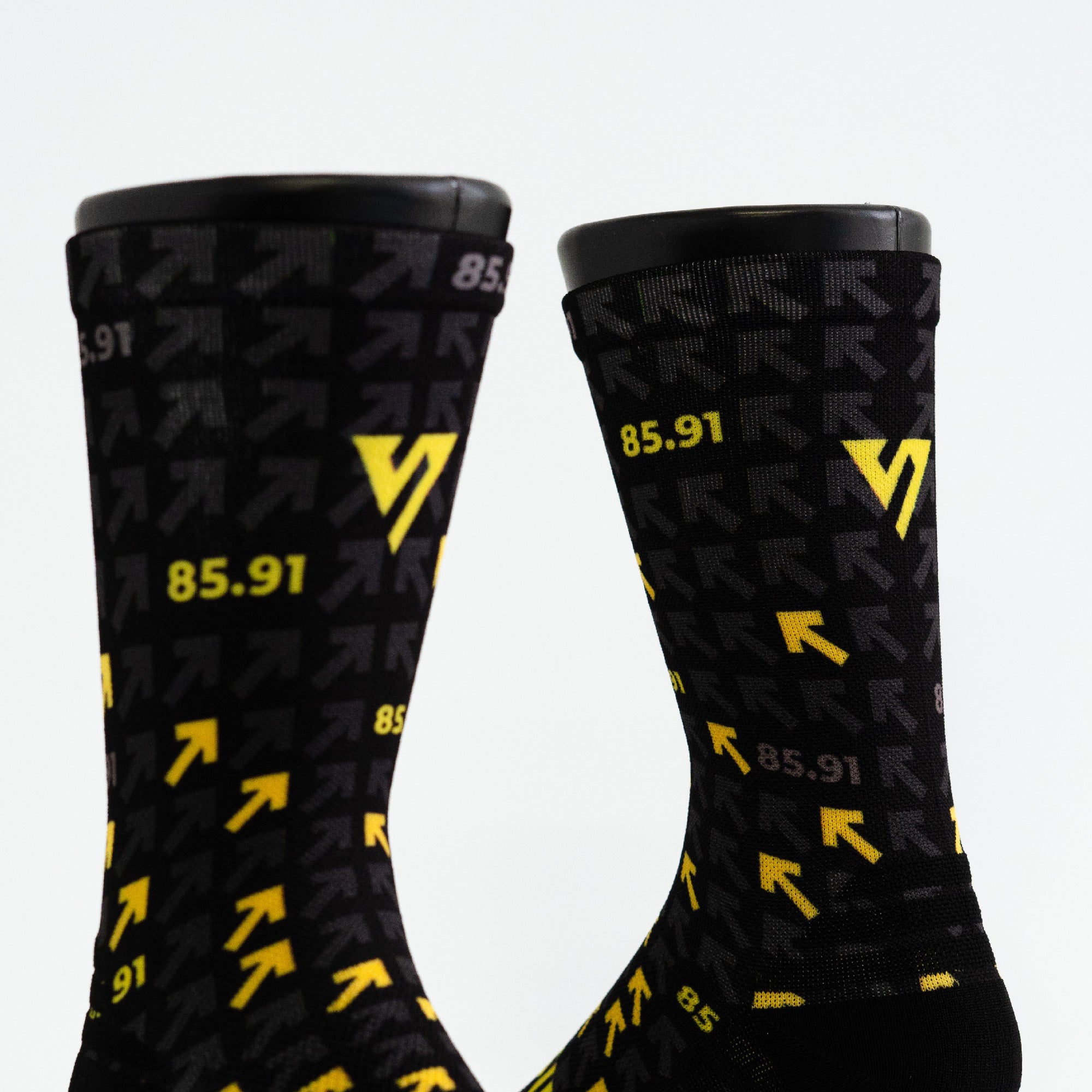 Black & Yellow 85.91 Active Crew Socks