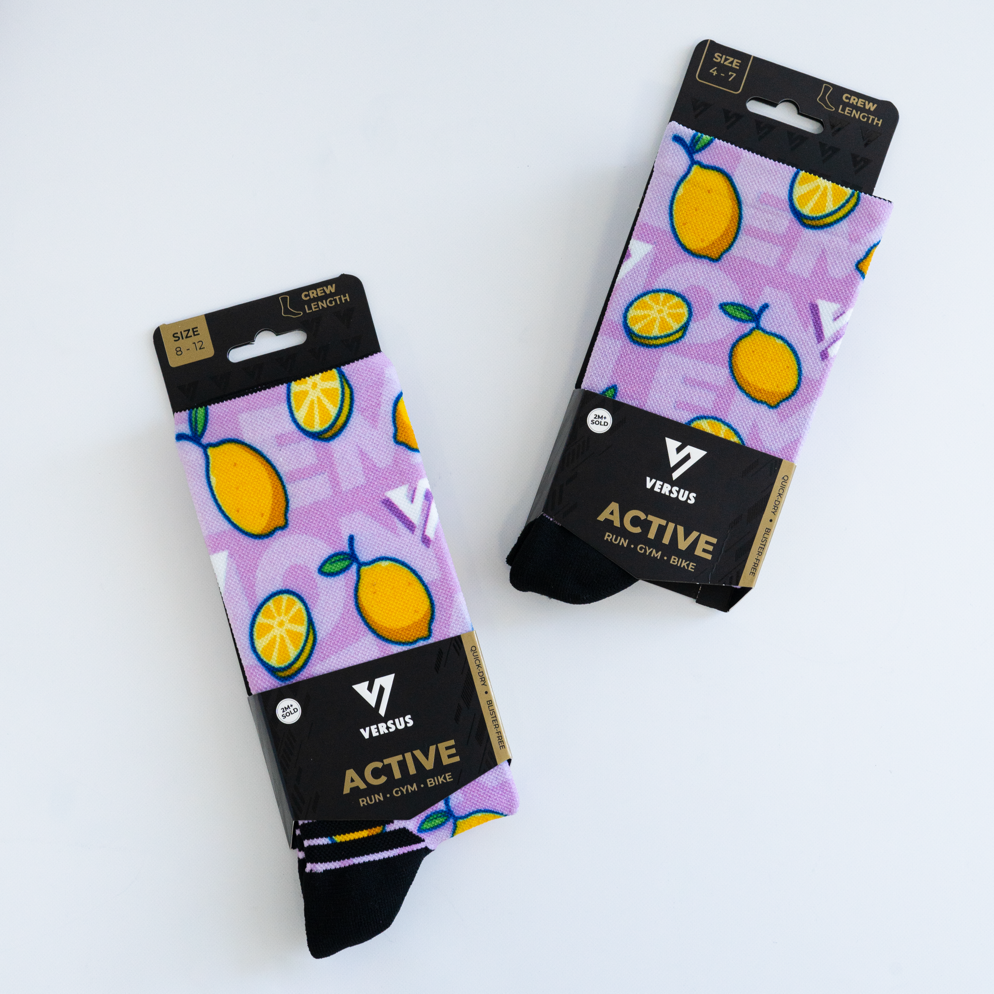 Lemon Active Crew Socks