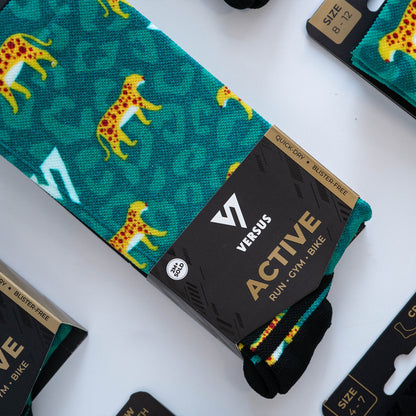 Leopard Active Crew Socks