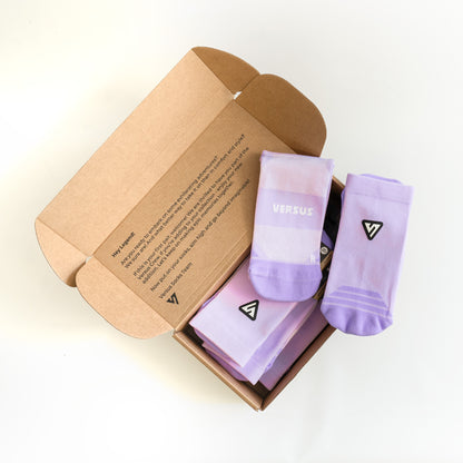 Classic Lilac Active Crew Tab Socks