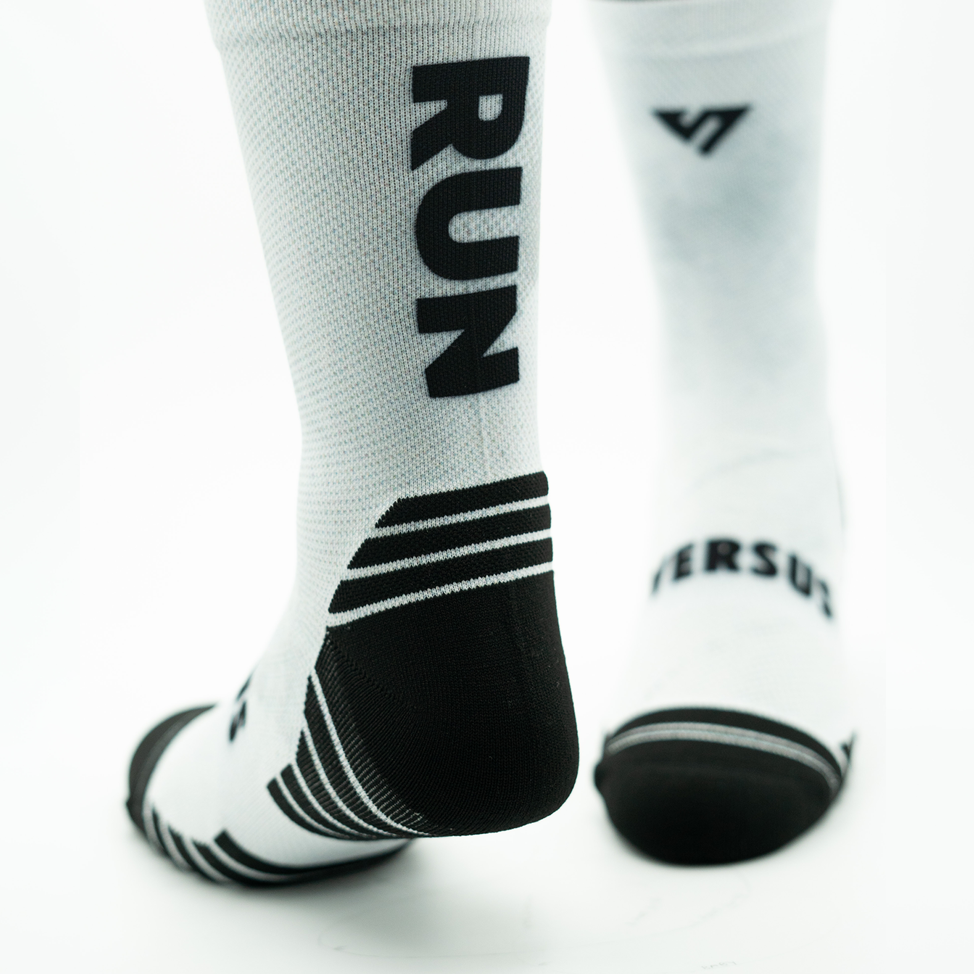 RUN White Active Crew Socks