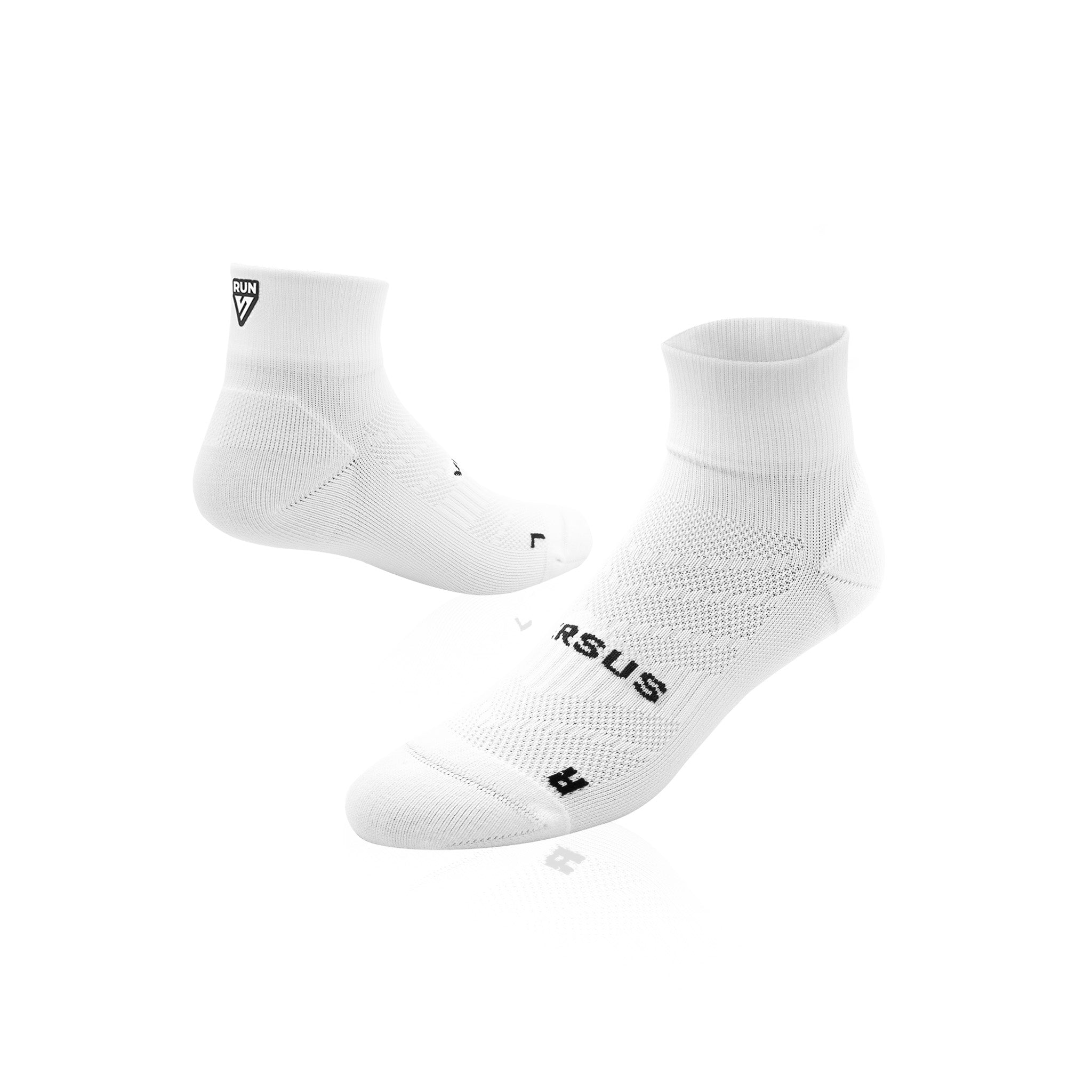 White RUN Running Quarter Socks
