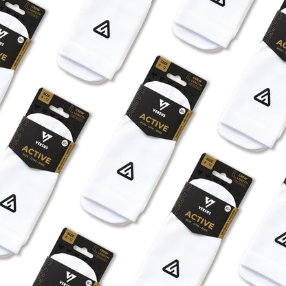 Classic White Active Crew Tab Red Socks